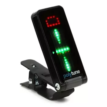 TC Electronic PolyTune Clip derintuvas - polifoninis, chromatinis, stroboskopinis, automatiškai besiorientuojantis LED, juodas