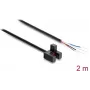 Delock šakinis šviesos barjeras 5 mm, F tipo, su 4 atvirais kabelio galais, PNP, perjungiamas L/D, 2 m