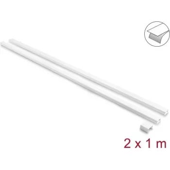 Delock lipnus kabelių kanalas su stumdomu dangteliu 24 x 14 mm su jungtimi - 1 m ilgio, 2 vnt., baltas
