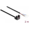 Delock šakės tipo šviesos barjeras 5 mm, L tipo, su 4 atvirais kabelio galais, NPN, L/D perjungiamas, 2 m
