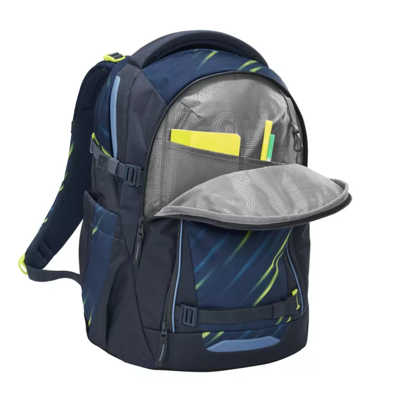 COOCAZOO MATE 30 l kuprinė Fast Lime - perdirbtas PET, ergonomiška mokyklinė kuprinė nešiojamam kompiuteriui
