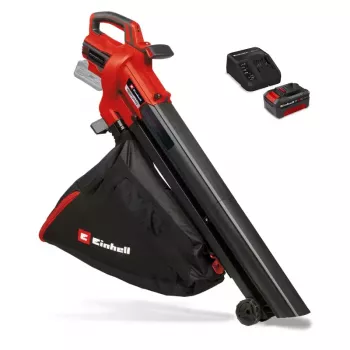 Einhell Power X-Change VENTURRO 18/210 komplektas – belaidis lapų pūstuvas ir siurblys, 18V, 4.0Ah baterija, raudonas/juodas