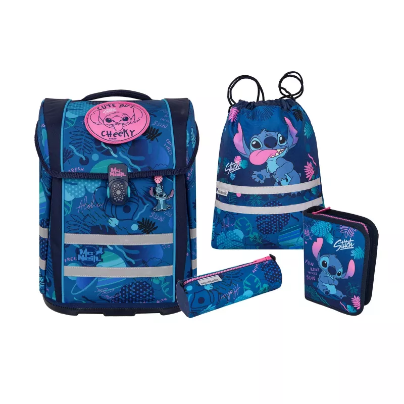 McNeill PERFECTO mokyklinė kuprinė su priedais 5 dalių rinkinys Disney Stitch