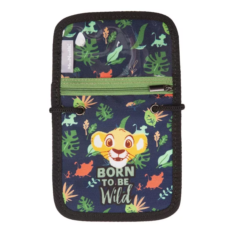 McNeill Lion King Chest Pouch – Disney „Liūtas Karalius“ kaklo piniginė vaikams, mėlyna/žalia