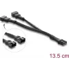 Delock Y-Fan laidas 1 x 4 kontaktų PWM lizdas į 2 x 4 kontaktų PWM kištukus, pintu apvyniojimu, 13,5 cm, juodas