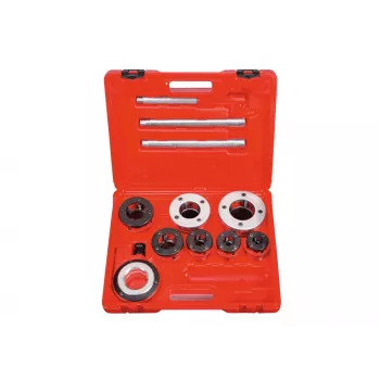Rothenberger SUPER CUT Rankinis vamzdžių sriegimo rinkinys 1/2 inch - 1 1/4 inch BSPT su 4 sriegimo galvutėmis ir dėklu