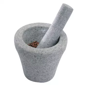 GEFU VESTO granito grūstuvas su piestele, 350 ml, natūraliai pilkas