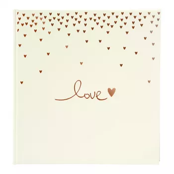 Goldbuch Raining Hearts Beige fotoalbumas, 60 baltų puslapių, kietas viršelis, PU dangtelis, 31x30 cm