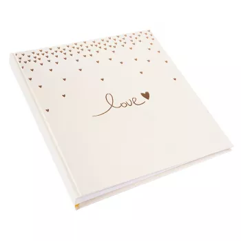 Goldbuch Raining Hearts Beige fotoalbumas, 60 baltų puslapių, kietas viršelis, PU dangtelis, 31x30 cm