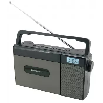 Soundmaster RCD1170SW nešiojamas CD radijas su FM, Bluetooth, USB ir įkraunama baterija - juodos spalvos
