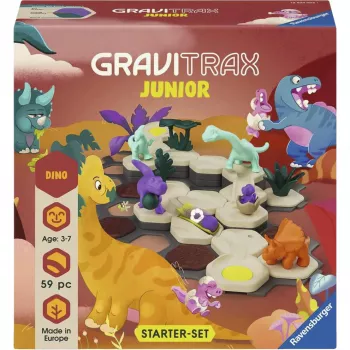 RAVENSBURGER GraviTrax Junior Starter Set S Dino - 102 dalių rutuliukų trasa su dinozaurais, nuo 3 metų