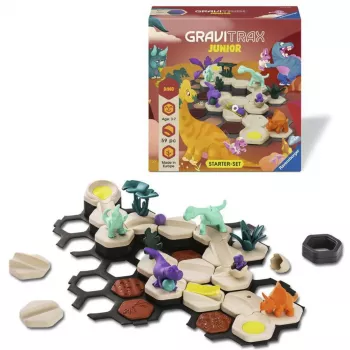 RAVENSBURGER GraviTrax Junior Starter Set S Dino - 102 dalių rutuliukų trasa su dinozaurais, nuo 3 metų