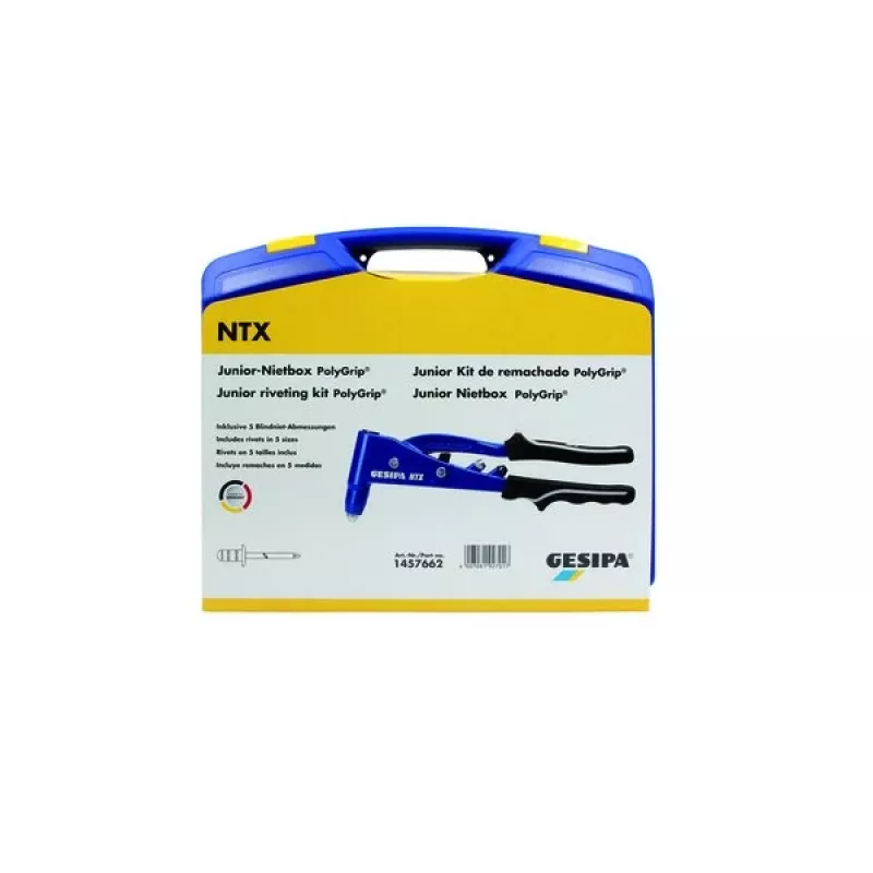 Gesipa PolyGrip® Junior Rivet Box – 352 vnt. aklinijų kniedžių rinkinys skardos dėkle