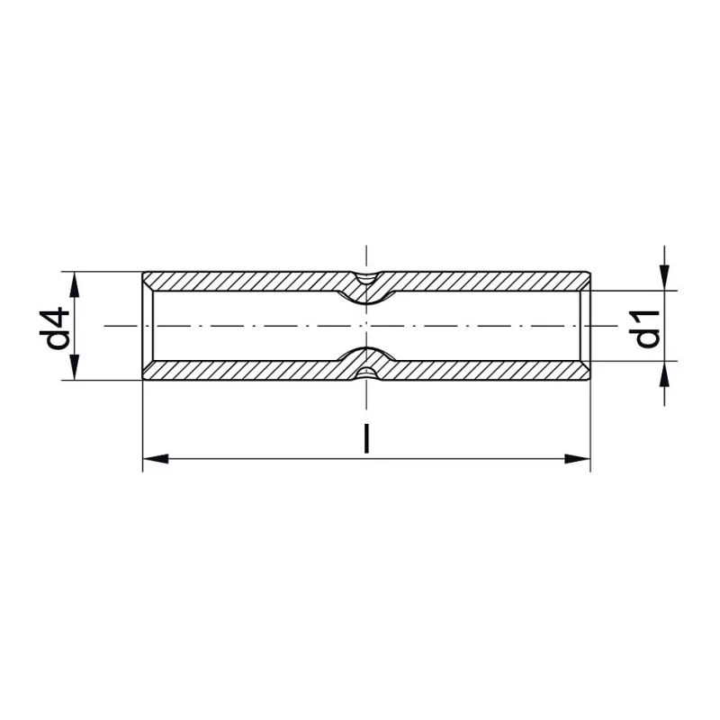 Klauke 27R vamzdinis užspaudimo jungiklis 70 mm² variniams laidininkams, alavuotas, 60 mm ilgio