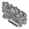 WAGO 2001-1301 3 laidų praėjimo gnybtų blokas, 1,5 mm², Push-in CAGE CLAMP, Ex e II, pilkas