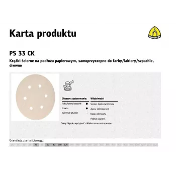 KRAUSE KLINGSPOR PS 33 CK 150 mm P60 GLS3 daugiaangiai šlifavimo diskai, 100 vnt.