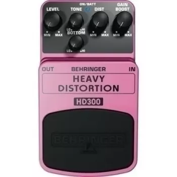 Behringer HD300 Heavy Distortion efektų pedalas elektrinei gitarai – itin kompaktiškas, 9V DC, buffered bypass, juodas