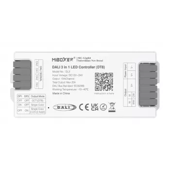 MIBOXER DL2 Synergy 21 LED DALI 3in1 valdiklis (DT8) su MiLight/MiBoxer RF, 5 kanalų RGB+CCT, 12-24V DC, 15A maks.