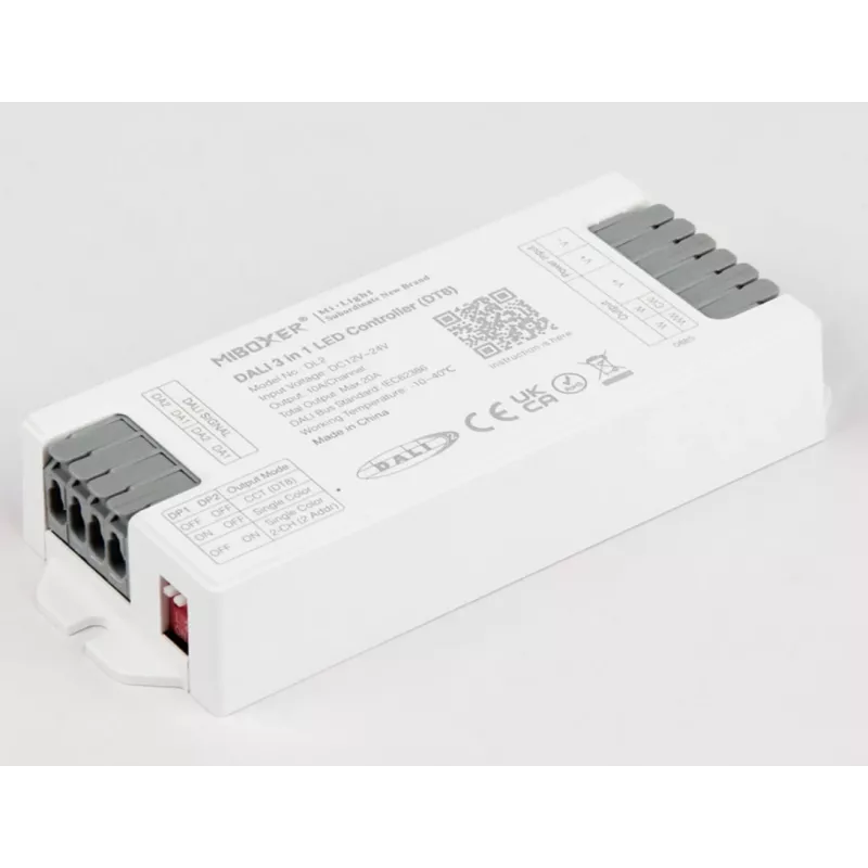 MIBOXER DL2 Synergy 21 LED DALI 3in1 valdiklis (DT8) su MiLight/MiBoxer RF, 5 kanalų RGB+CCT, 12-24V DC, 15A maks.