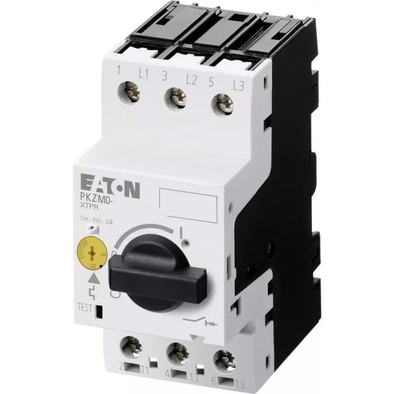 EATON PKZM0-6.3 Variklio apsaugos automatas, 3 polių, 4-6,3 A, 2,2 kW, su rankenėle