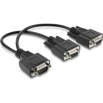 Delock Y-splitter laidas D-Sub 9 vyriškas į 2 moteriškus su varžtais 25 cm
