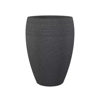 Emsa Landhaus Flower Pot 283/65 Black-Granite D47 – 47 cm apvalus vazonas, 38 L, atsparus UV ir šalčiui, vidaus ir lauko