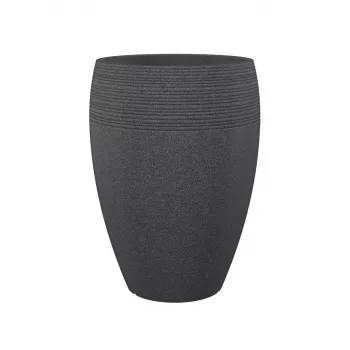 Emsa Landhaus Flower Pot 283/65 Black-Granite D47 – 47 cm apvalus vazonas, 38 L, atsparus UV ir šalčiui, vidaus ir lauko