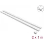 Delock savaiminio lipnumo kabelių kanalas su stumdomu dangteliu 30 x 14 mm su jungtimi - 1 m, 2 vnt., baltas
