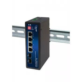 ALLNET ALL-SGI8104v3 pramoninis nevaldomas 2 lygmens komutatorius, 6 GbE prievadai, 4x GbE RJ45, 2x SFP, be ventiliatoriaus, IP40