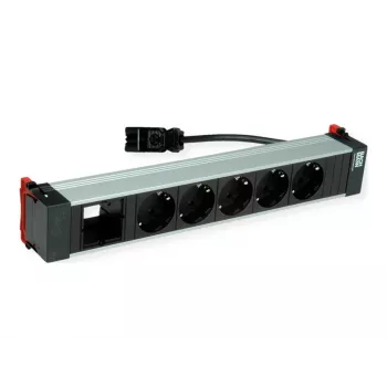 Bachmann POWER FRAME 5x Schuko lizdai 1x modulio vieta 0,2 m GST18i3 juodas