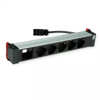 Bachmann POWER FRAME 5x Schuko lizdai 1x modulio vieta 0,2 m GST18i3 juodas