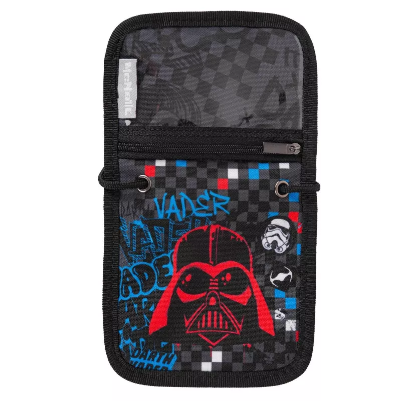 McNeill Star Wars Darth Vader krūtinės maišelis, juodas, 13 x 10 cm, poliesteris, užtrauktukas, reguliuojamas kaklo dirželis