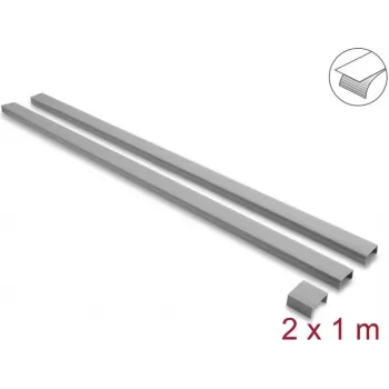 Delock lipnus kabelių kanalas su stumdomu dangteliu 40 x 19 mm, su jungiamąja dalimi - ilgis 1 m, 2 vnt., pilkas