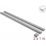 Delock lipnus kabelių kanalas su stumdomu dangteliu 40 x 19 mm, su jungiamąja dalimi - ilgis 1 m, 2 vnt., pilkas