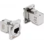 Delock D-Type modulis RJ45 lizdas-lizdas 90° kampu Cat.6A sidabrinis