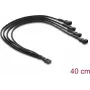 Delock Fan Cable Splitter 1 x 4 Pin PWM lizdas į kištuką + 3 x 4 Pin kištukai (3 kontaktai užimti) su pintu apvyniojimu 40 cm juoda