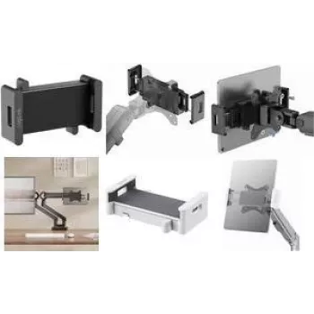 LogiLink BP0204 Universalus VESA planšetės ir išmaniojo telefono laikiklis monitoriaus rankenai, juodas, 4,7 colio-15 colių, 360° sukimasis, 1kg apkrova