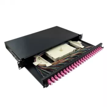 LogiLink 19 colio 1U 24 prievadų LC Duplex OM4 daugiamodis sujungimo skydelis, juodas