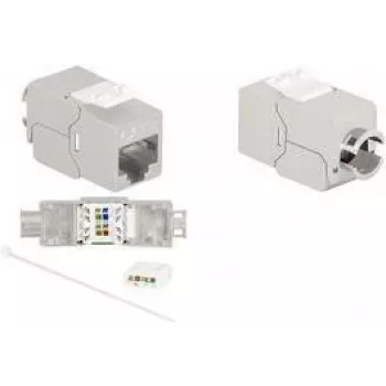LogiLink NK4067 Cat.8.1 kiystone lizdas, STP, be įrankių, RJ45 moteriškas, 40G, 2000 MHz, I klasė, cinko liejinys, 1 vnt.