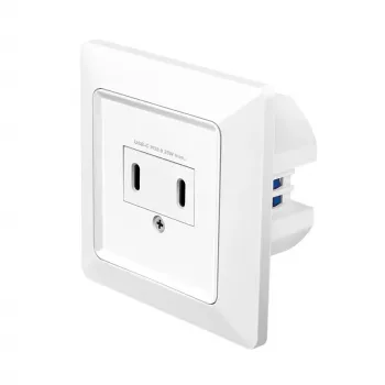 LogiLink sieninis lizdas su 2 USB-C prievadais, 25W PD įkroviklis