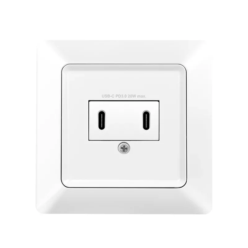 LogiLink sieninis lizdas su 2 USB-C prievadais, 25W PD įkroviklis