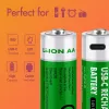 LogiLink LR6RCB2 USB-C įkraunamos AA ličio jonų baterijos, 2 vnt., 1,5V pastovi įtampa, 2600 mWh