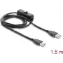 Delock USB maitinimo laidas Type-A kištukas–kištukas su jungikliu 1,5 m