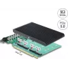 Delock PCI Express 5.0 x16 kortelė į 4 vidinius NVMe M.2 Key M lizdus su radiatoriais - bifurkacija