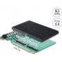 Delock PCI Express 5.0 x16 kortelė į 4 vidinius NVMe M.2 Key M lizdus su radiatoriais - bifurkacija