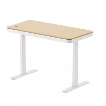 LogiLink reguliuojamo aukščio stalas su elektrine pavara, 118x60 cm, su belaidžiu įkrovimu, baltas