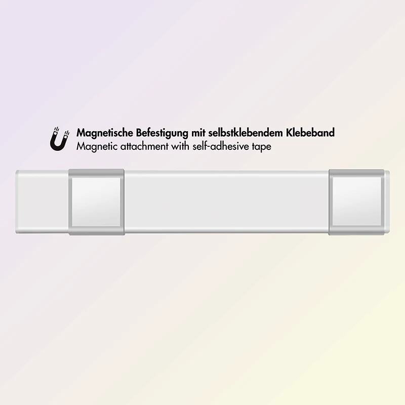 LogiLink LED po spintele šviesa, itin plona, PIR jutiklis, 200mm, 80lm, USB-C įkraunama, magnetinis tvirtinimas, šalta balta
