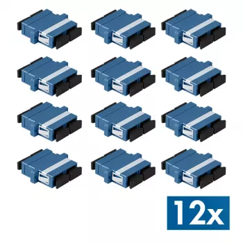LogiLink SC Duplex šviesolaidžio adapteris su flanšu, 12 vnt., mėlynas