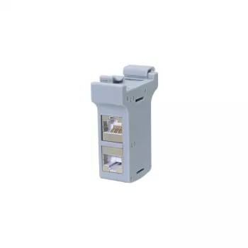 LogiLink DIN Rail tvirtinimo adapteris su 2 Cat.6A ekranuotais inline jungikliais, 10G, PoE++ (MP0079)