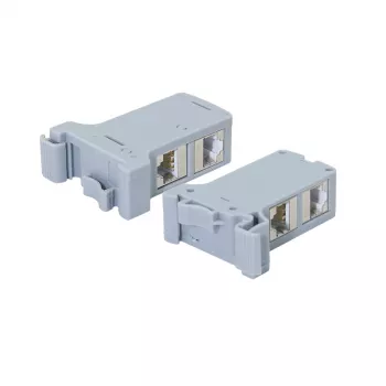 LogiLink DIN Rail tvirtinimo adapteris su 2 Cat.6A ekranuotais inline jungikliais, 10G, PoE++ (MP0079)